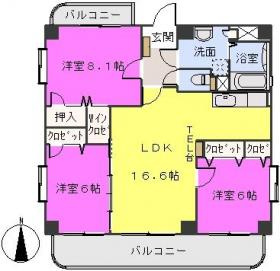 【間取り】 | リバーサイド弥生
