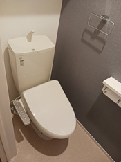 落ち着いた色調のトイレです