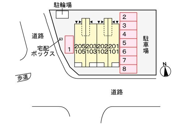 ウィステリア　リズムの駐車場