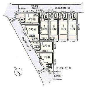久喜吉羽第5　新築戸建　全8棟の区画図