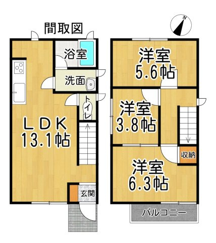 常滑市大野町4丁目　中古戸建の間取り|○●間取り図●○