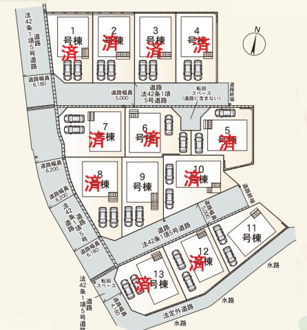 沖縄市胡屋　第1（全13棟）11号棟の区画図|9号棟・11号棟