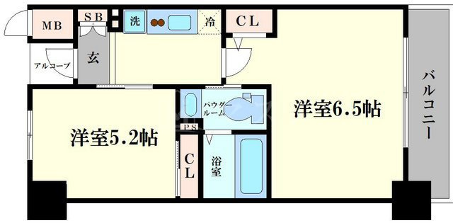 エステムプラザ大手前エヴァースの間取り