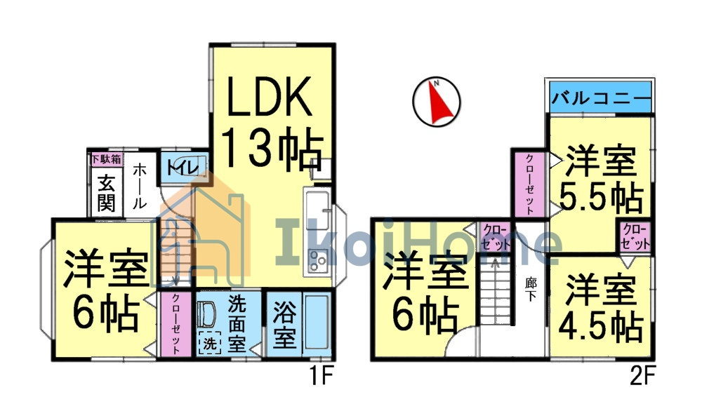 明石市大久保町西島　中古戸建の間取り|●年中無休：当日予約可●4LDKの間取り！全室洋室です♪各部屋収納収納完備しております！