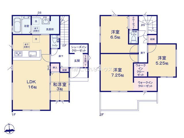 桶川市小針領家　新築一戸建て　グラファーレ　01の間取り|【全1棟・1号棟】桶川市小針領家　新築一戸建て　01・4LDK・土地面積185.19m2・建物面積97.71m2