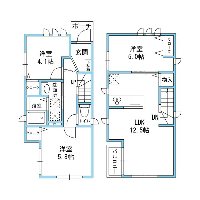 谷戸町一丁目戸建ての間取り