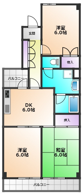 リシェス久米川２号館の間取り