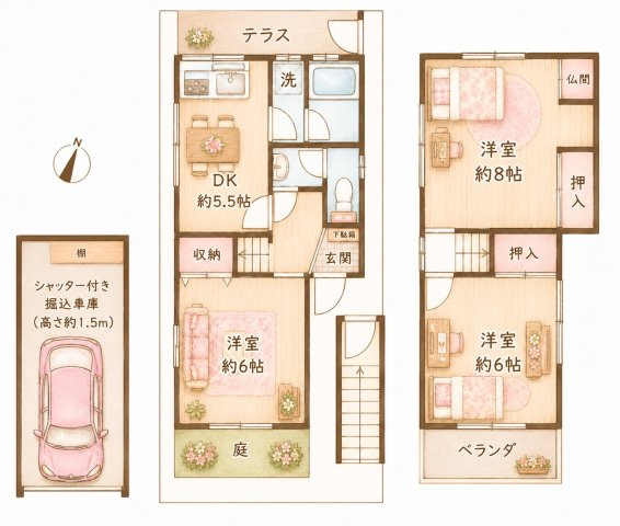 星丘2丁目　中古一戸建ての間取り|間取り図はいかがですか？ご希望を叶える間取りですか？リビングの広さは？水回りの位置は？カウンターキッチン？など色々な情報が集約されています。弊社ではリフォームなどのご相談も承っております。