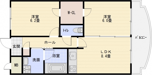 アリエスの間取り|アリエス（２LDK）
アリエス（河内国分駅・高井田駅）