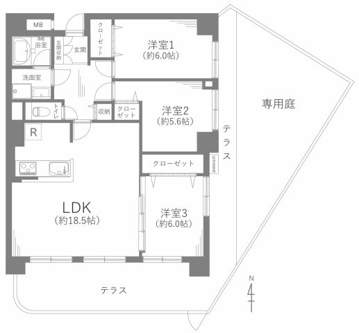 エスポア内田橋の間取り