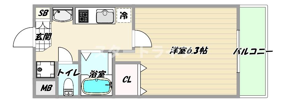 大阪市淀川区東三国３丁目の賃貸マンションの間取り