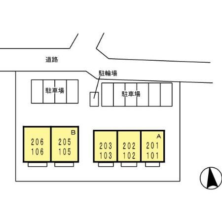 エマーブルⅢ　B棟の区画図