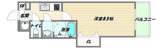 大阪市淀川区西三国３丁目の賃貸マンションの間取り