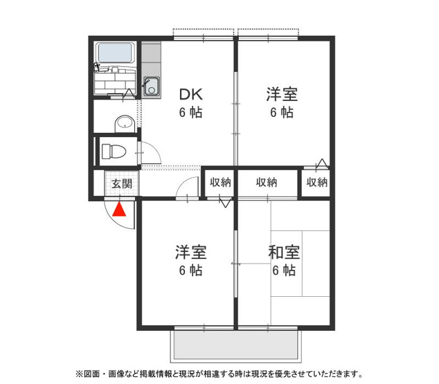 【間取り】 | フラワーガーデン　Ｂ | 図面・画像と現況が相違する時は現況を優先させていただきます。
