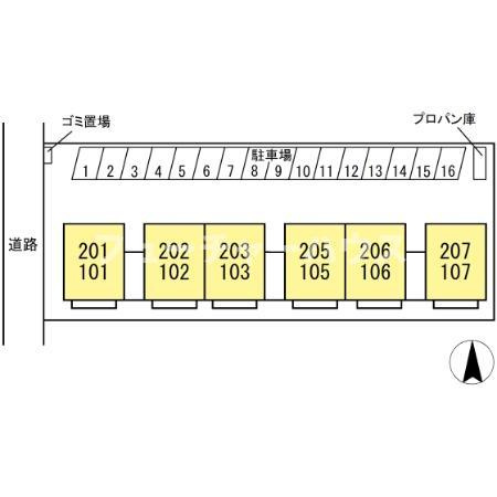 萩原コーポの区画図
