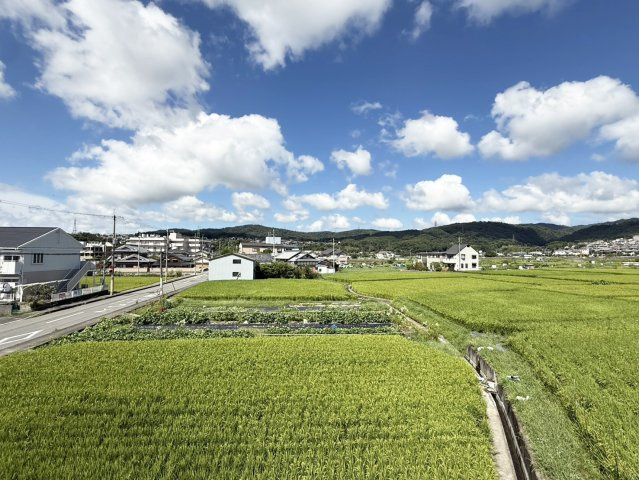 高槻市宮之川原元町戸建の展望|２階バルコニーからの西側の眺望です。（２０２６年９月現在）