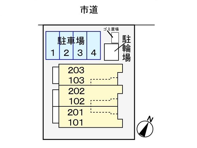 町田市小川２丁目のアパートの駐車場