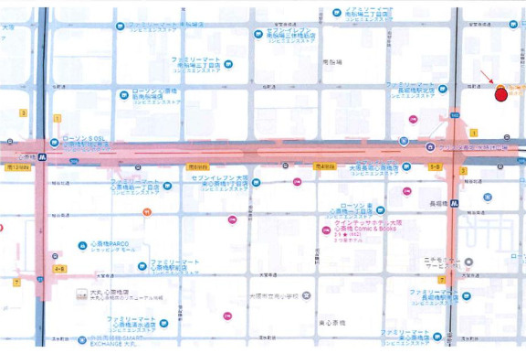 大阪市中央区南船場１丁目の事務所の地図