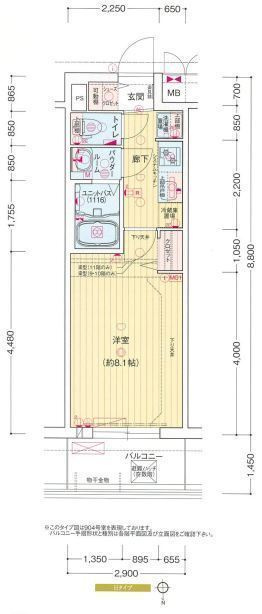 プレサンス横浜大通り公園の間取り