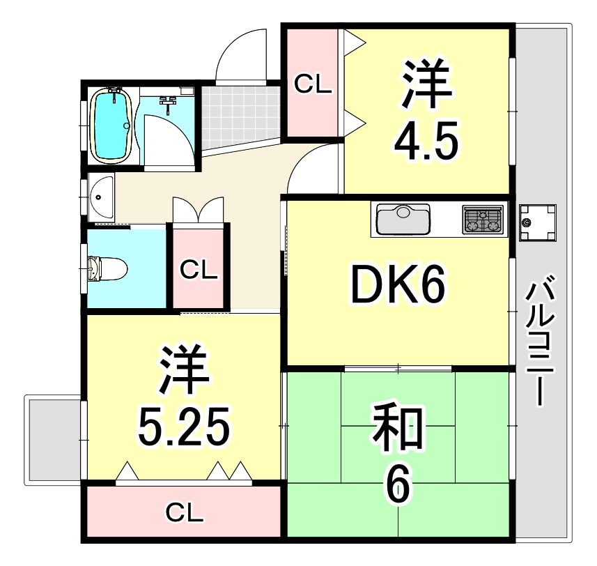 御園団地　4号棟の間取り