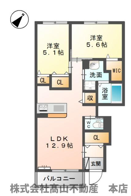 山椿　Ｂの間取り