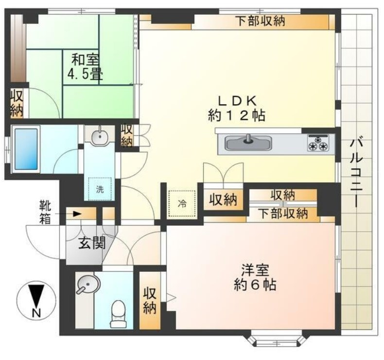中野区若宮１丁目の賃貸マンションの間取り