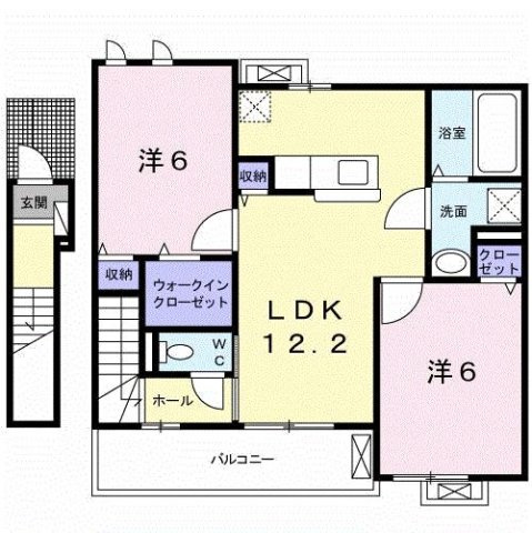 【間取り】 | ブルー　プラージュ | 2DKのお部屋です