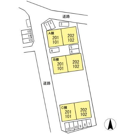 アメニティ津志田　Ｂの区画図