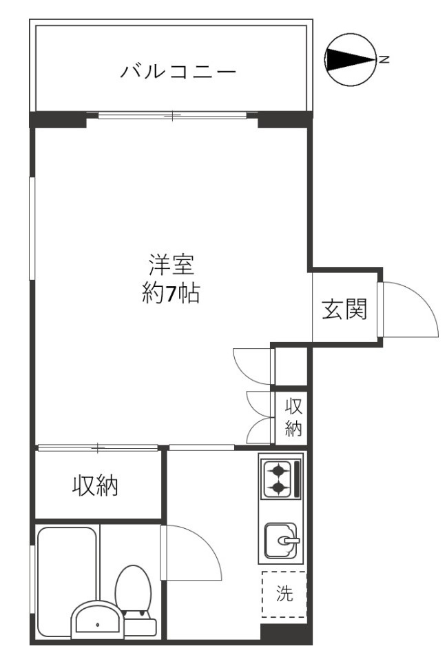 HILLS本郷の間取り|1K