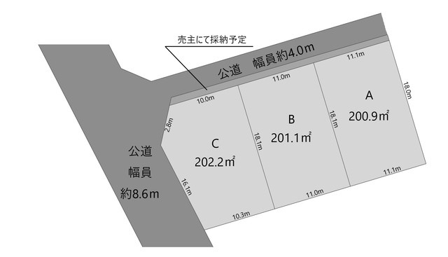 川越市久下戸Ⅰ期の区画図