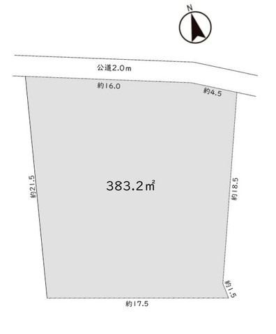 入間郡越生町上野　売地の区画図