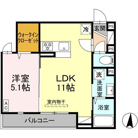 D Paina 宿河原7の間取り