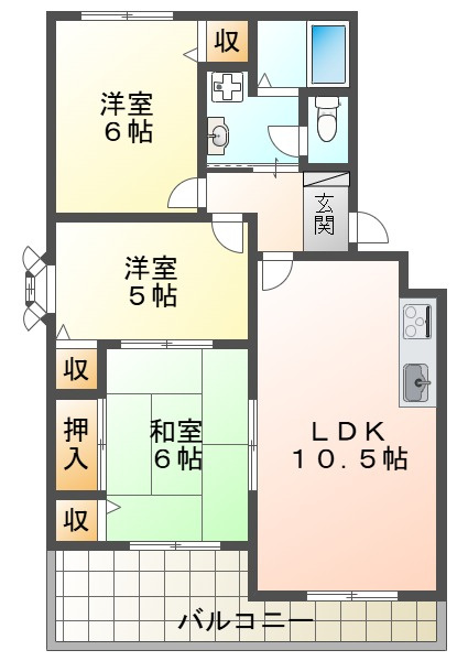 リオ谷上の間取り
