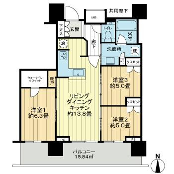 プラウドタワー岡山の間取り