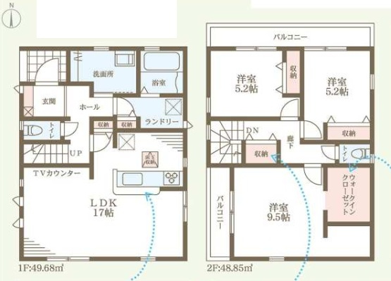松原市東新町　第2期　新築一戸建ての間取り