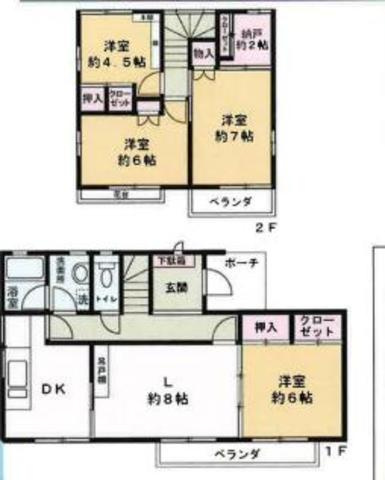 坂戸市清水町　中古戸建の間取り