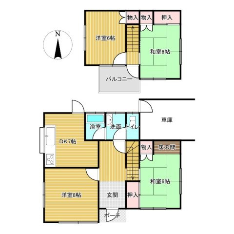 筑西市蓮沼中古物件の間取り