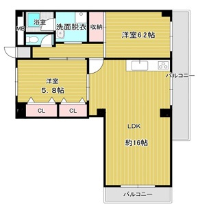グランドメゾン中山手の間取り