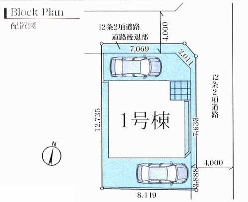 平塚市桃浜町1期　新築戸建全1棟　1号棟の区画図