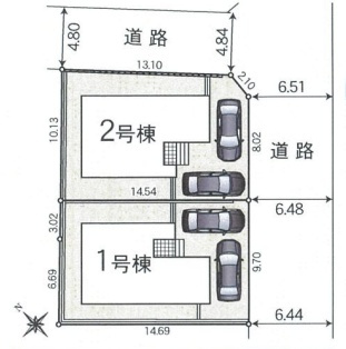 香芝市穴虫　第8期　新築一戸建ての区画図|全2区画