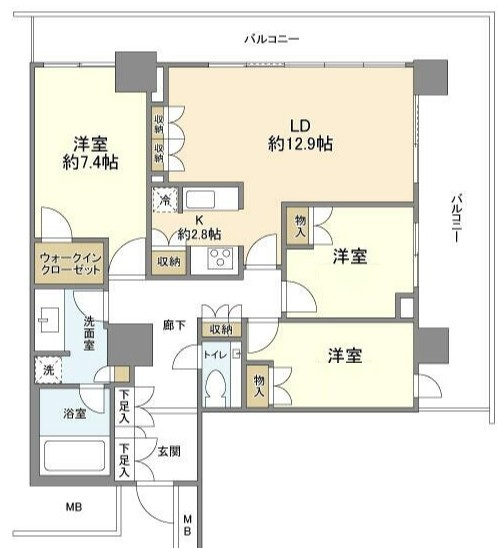 ザ・リバープレイスウエストタワーの間取り|間取りです。