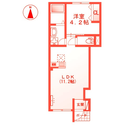 茅ヶ崎市本村２丁目のアパートの間取り