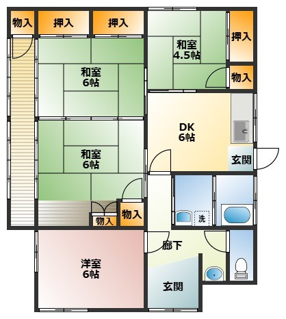 吉野貸家の間取り