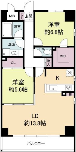 レジディア玉造の間取り