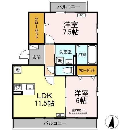 フェアレーン高野台　　Ⅰの間取り