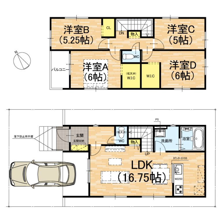 宇治市広野町寺山　第1期　新築一戸建ての間取り|2号地