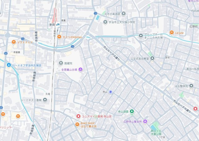宇治市広野町寺山　第1期　新築一戸建ての地図