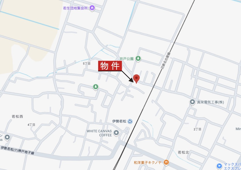 鈴鹿市若松西5丁目《1号棟》の地図|広域Map