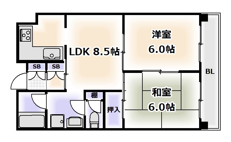 長居パークロードビルの間取り