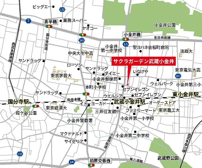 サクラガーデン武蔵小金井の地図